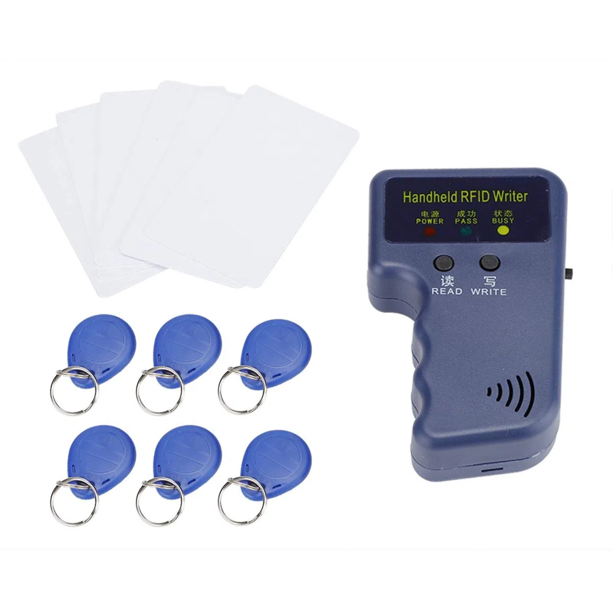 RFID Reader Writer, 125KHz 5W Clé de Poche Key Reader Reader Duplicator Copier ID Reader Reader Writer Programmer with 6 Keychain/6 Card