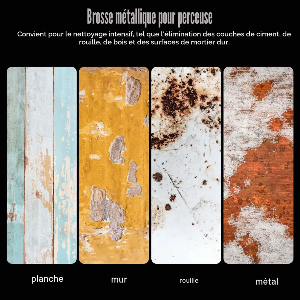 Brosse abrasives : grain 80, largeur 100-120 mm | convient pour rouleau abrasif, brosse en nylon pour machine à satin, noir, roue de tréfilage