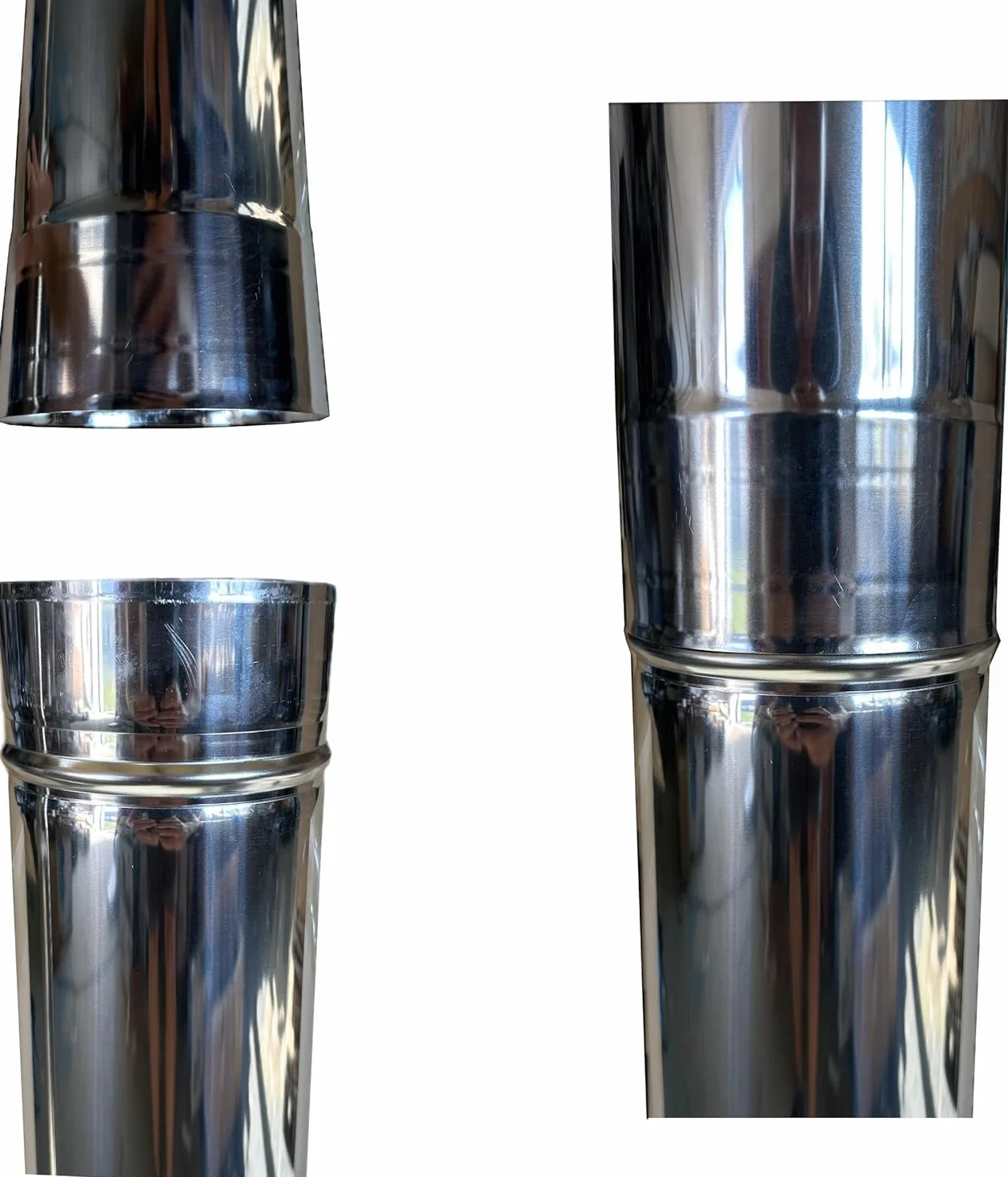 Tuyau de Cheminée en Acier Inoxydable - Longueur 500mm 0.5 mètre – Revêtement de Conduit de Cheminée – pour l'évacuation de Fumée ou d'échappement - Diamètre 100 mm – Ø 100 mm x 0,5 m