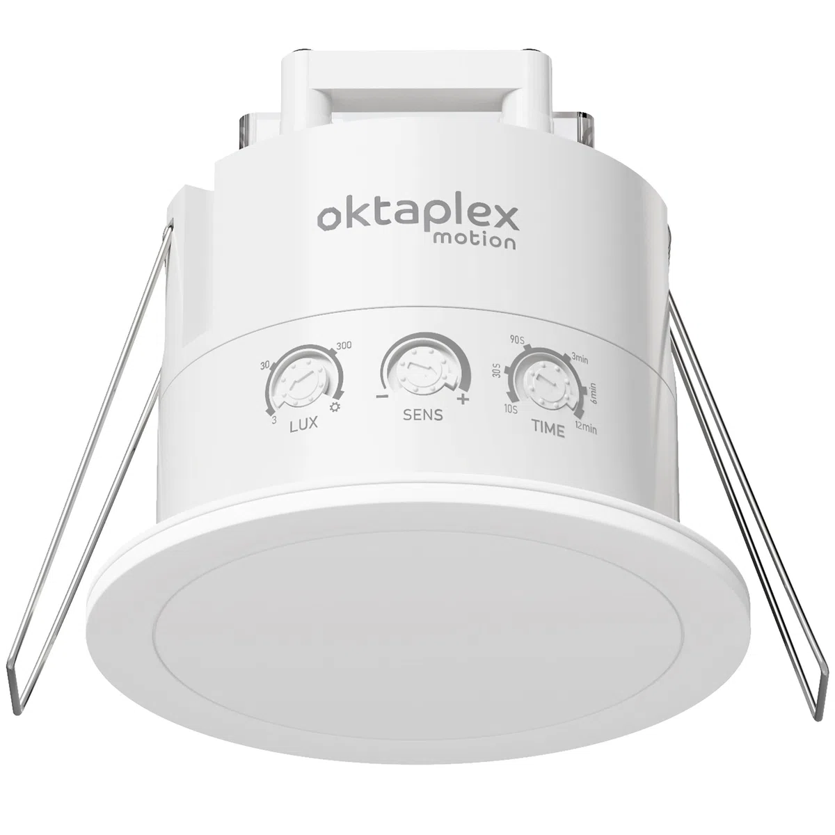 Oktaplex Noa Détecteur de présence pour montage au plafond 360 degrés 24GHz IP65 Radar détecteur de mouvement 6m capteur de présence adapté pour salle de bain encastré plat blanc 230V
