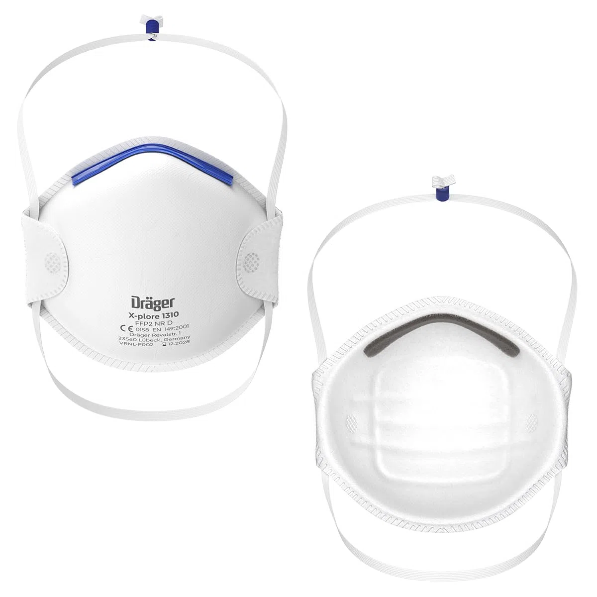 Dräger X-plore 1310 FFP1 Masque de protection respiratoire | Protection buccale comme filtre efficace contre les poussières fines et les particules | 20 masques respiratoires en taille universelle