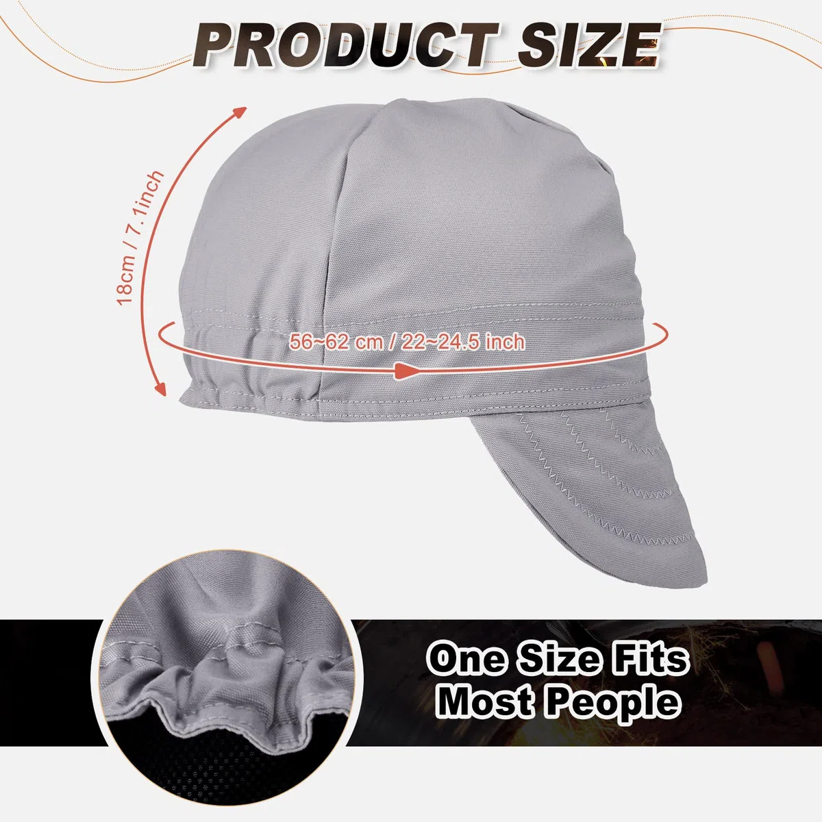 Lot de 2 bonnets de soudage courts et souples réversibles en coton résistant aux flammes pour homme et femme