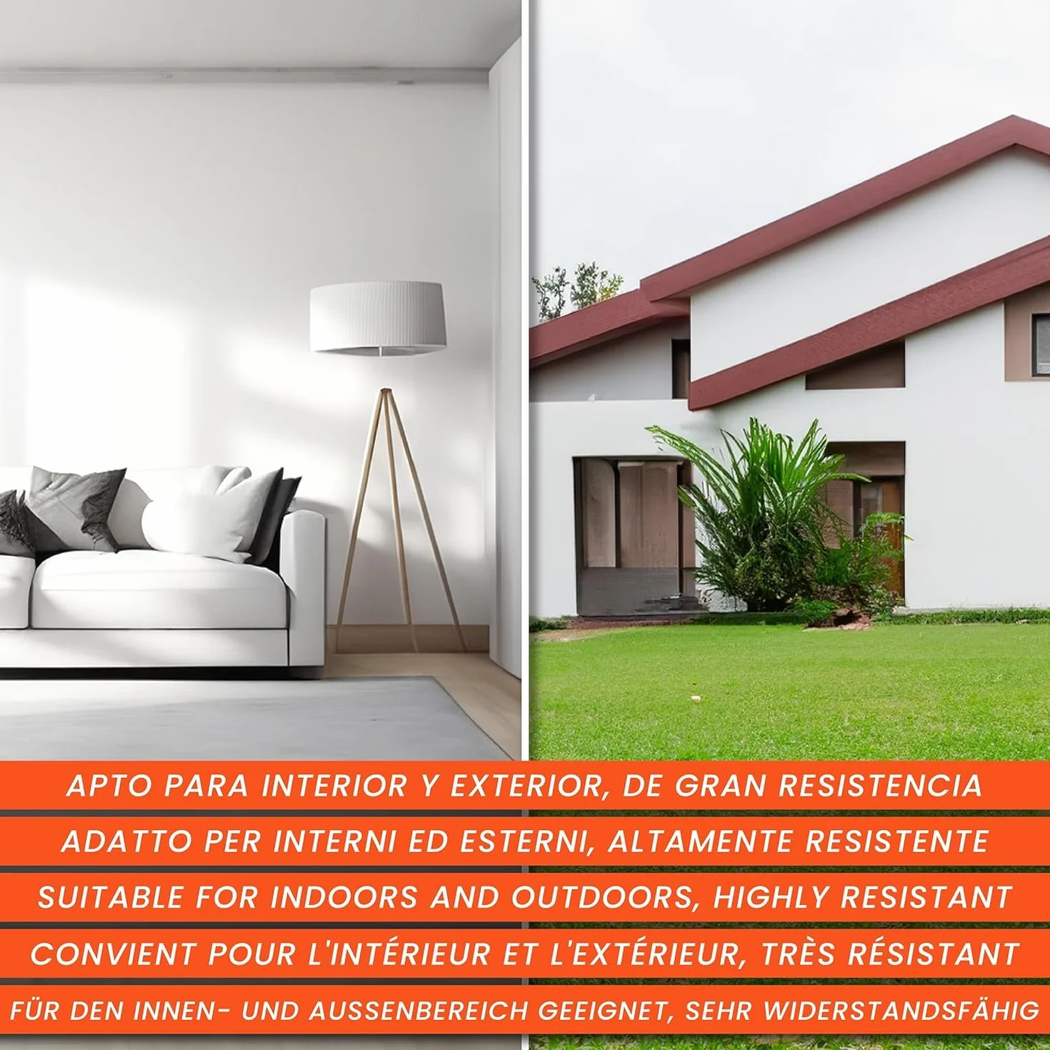 PECTRO Set Peinture blanche mur et plafond 6,6kg (4L) Kit avec rouleau, pinceau, grille et ruban | Interieur Exterieur Enterrés - Acrylique et lessivable au fort pouvoir couvrant - Emballages recyclé