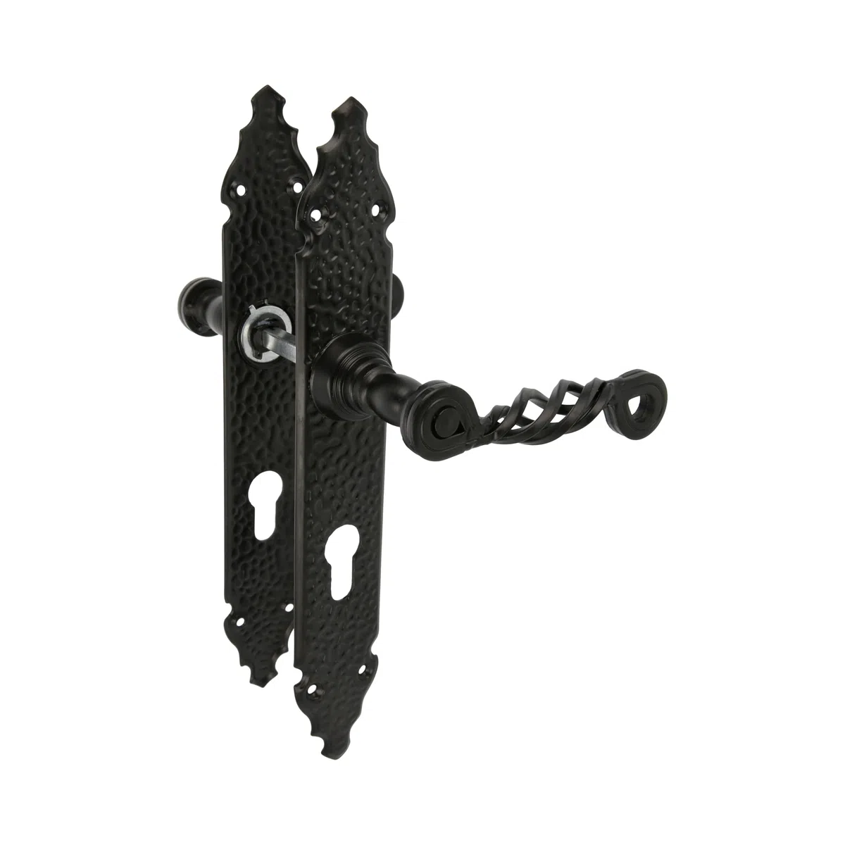 Amig - Ensemble de poignées de porte - Poignées avec rosace pour portes de passage - Design moderne et résistance quotidienne - Carré de 8 mm - Aluminium - Finition noire mate