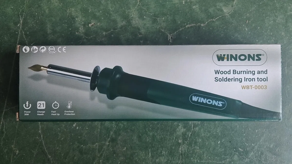 WINONS Kit De Combustion de Bois Pour Adultes 25 pièces – Outil de découpe multifonctionnel avec fer à souder, Kit de pyrogravure avec commutateur à température réglable - WBT-0003
