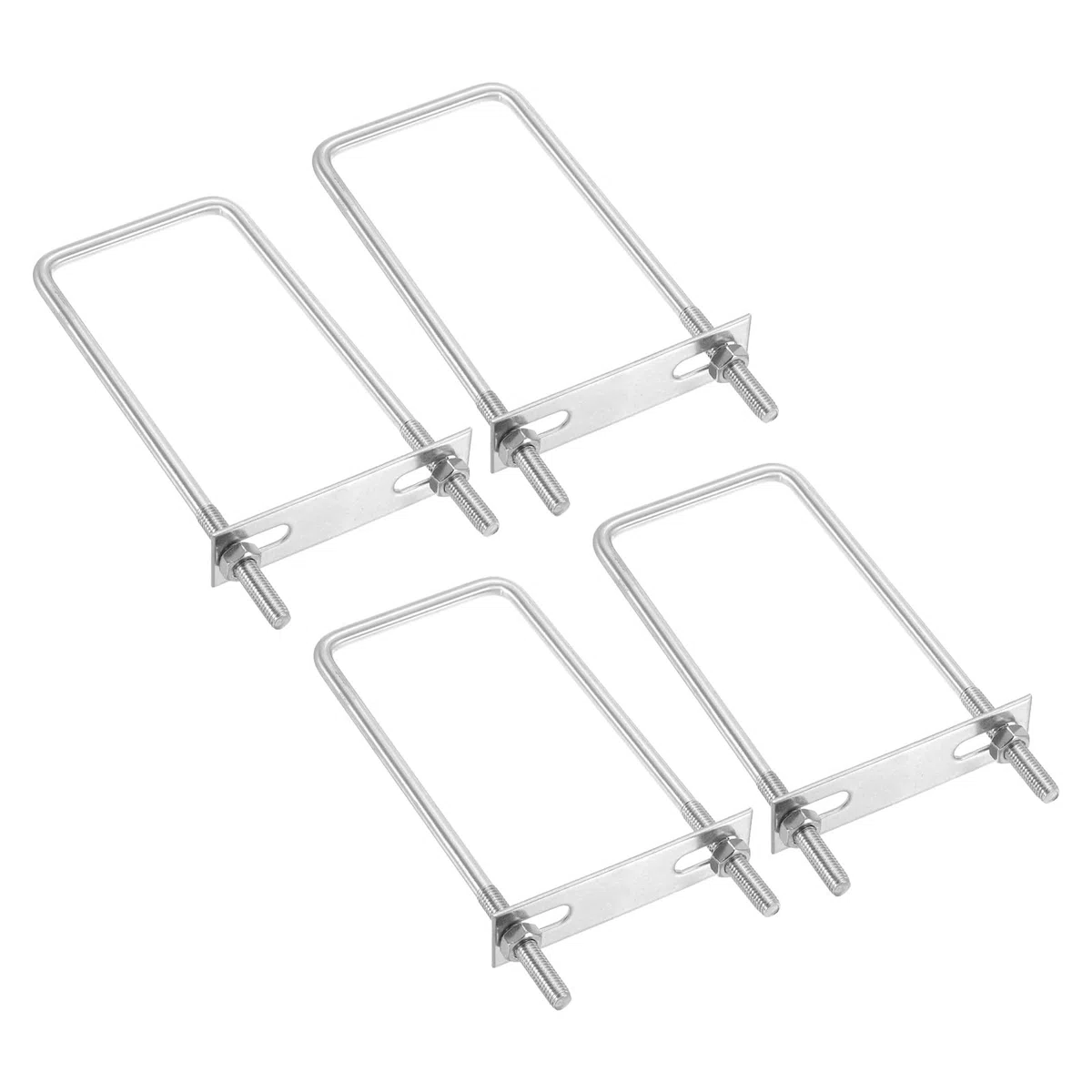 PATIKIL Kit De Boulons En U Carrés M8x70x180mm, 4Pièces Boulons En U Carrés En Acier Inoxydable 304 Pièces De Rechange Avec Plaques De Cadre Et Écrous Pour Ski Planche Remorque