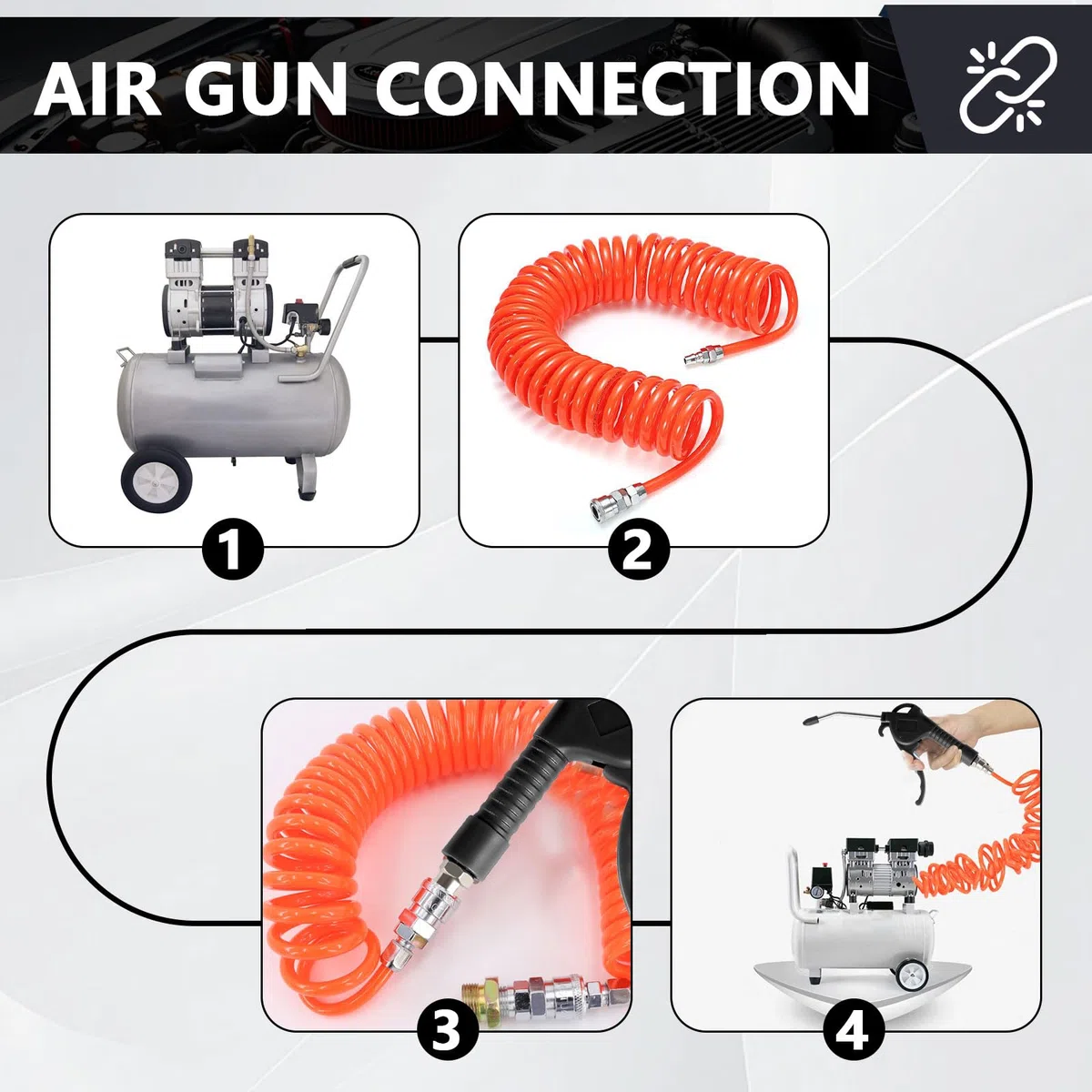 EXLECO 3 X Soufflette Air Comprimé Bec Long Soufflette Compresseur 95mm 295mm 490mm Pistolet Air Comprimé Long Pistolet Compresseur Air avec Raccord 1/4" Accessoires Compresseur D'air Max. 8 Bar Noir