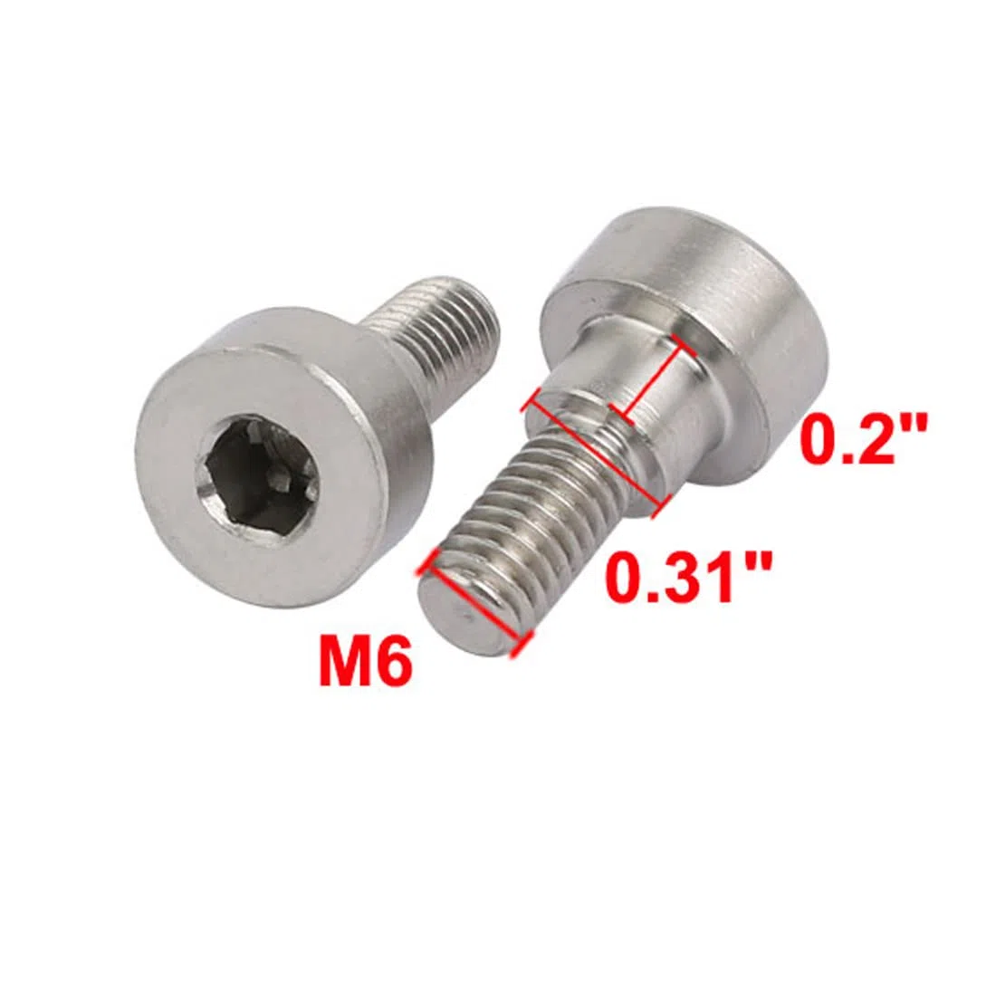 sourcing map 10pcs Vis Épaule diamètre d'épaule de 8mm, long épaule 4mm Filetage M6
