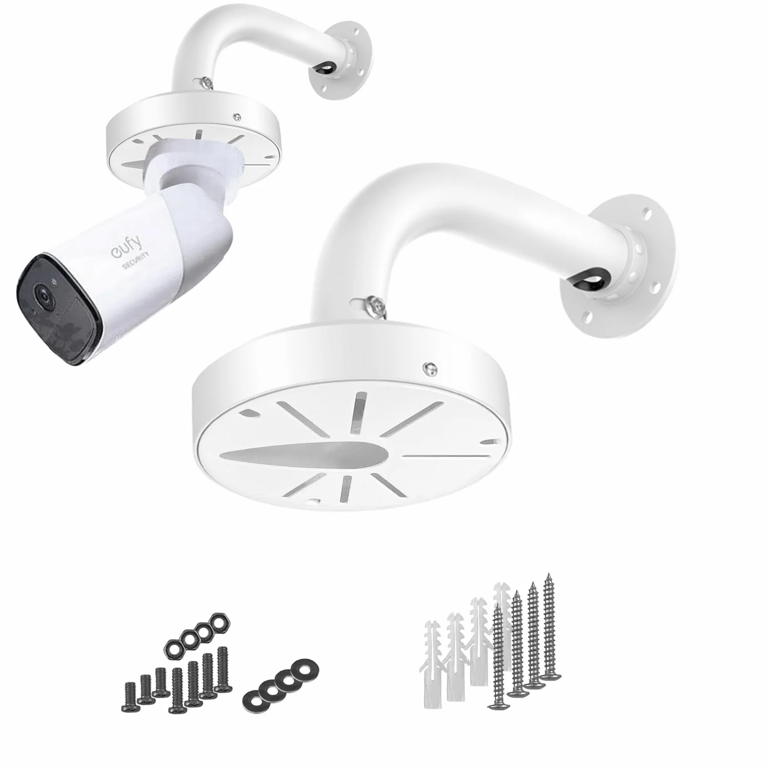 WiTi Support montage mural pour caméras dôme IP CCTV, boîte jonction gestion des câbles Support montage universel sur poteau Systèmes surveillance sécurité, Base solide métal Revêtement en poudre