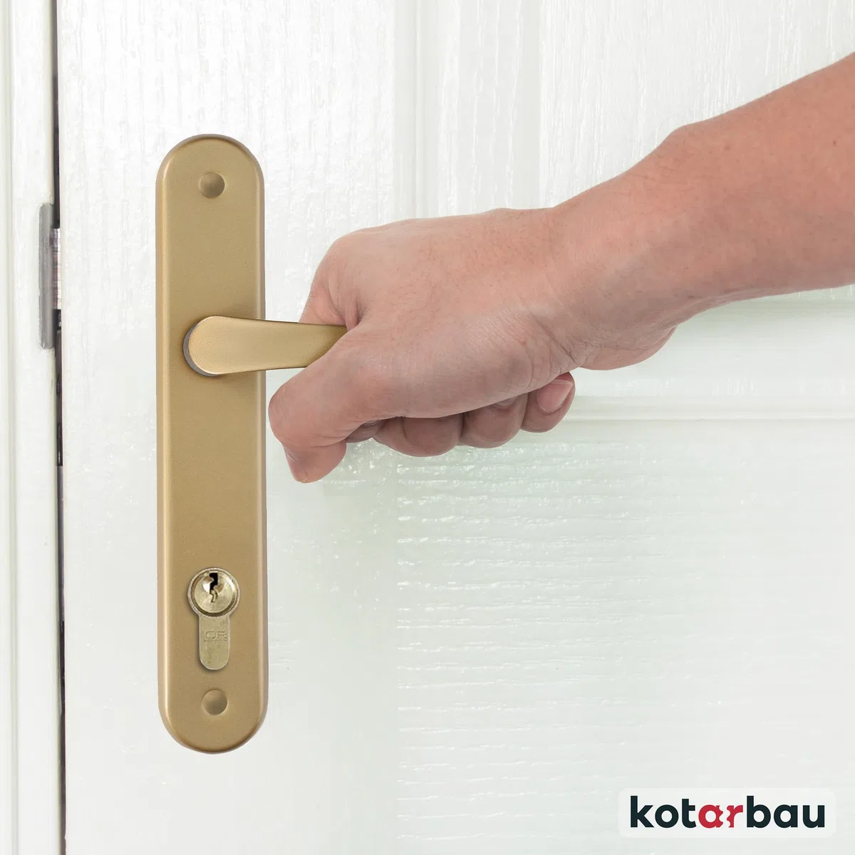 KOTARBAU poignée de Porte 90 mm Gauche Droite pour Cylindre profilé doré Ensemble de Porte ferrure de Porte poignée de Porte poignée de Porte Ensemble de poignées poignée de Porte en Aluminium