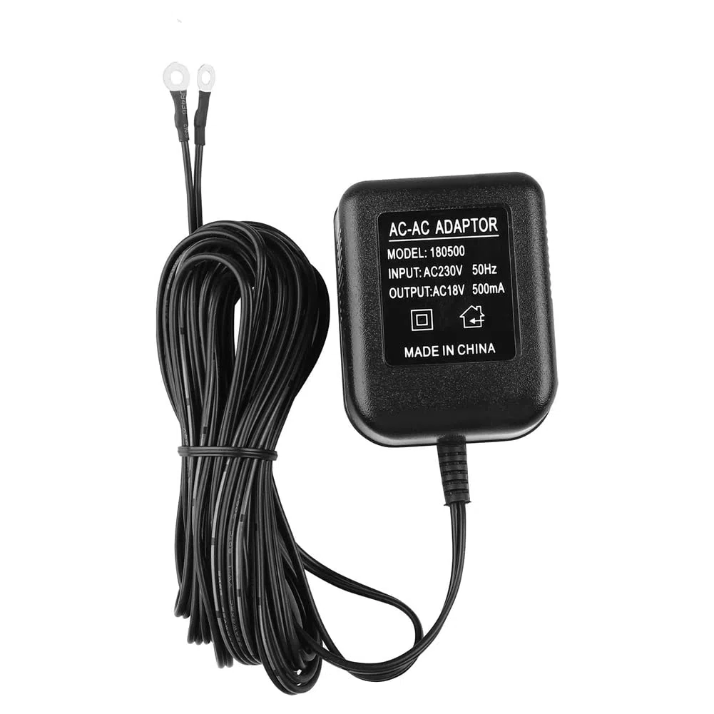 ARMED Adaptateur Secteur pour Sonnette, Transformateur de Sonnette 18V 500MA, Câble 10M, Sonnette à Anneau Compatible, Sonnette VidéO Prise UE
