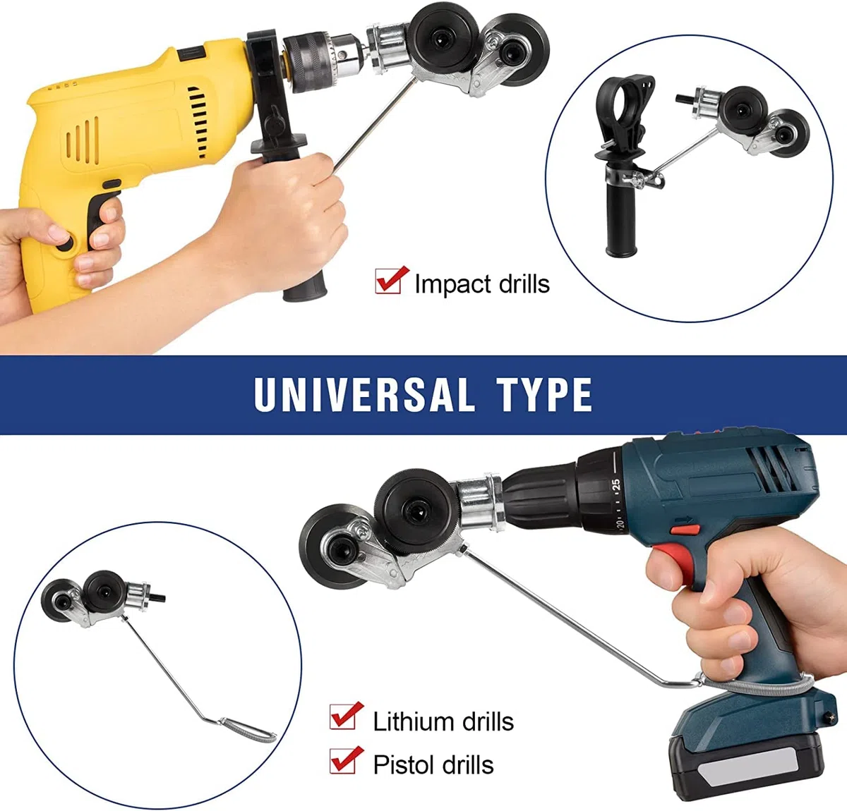 Perceuse électrique cisailleuse + valise, perceuse électrique, grignoteuse en métal avec adaptateur, coupe-tôle universelle pour couper le métal, le fer, la tôle blanche, etc