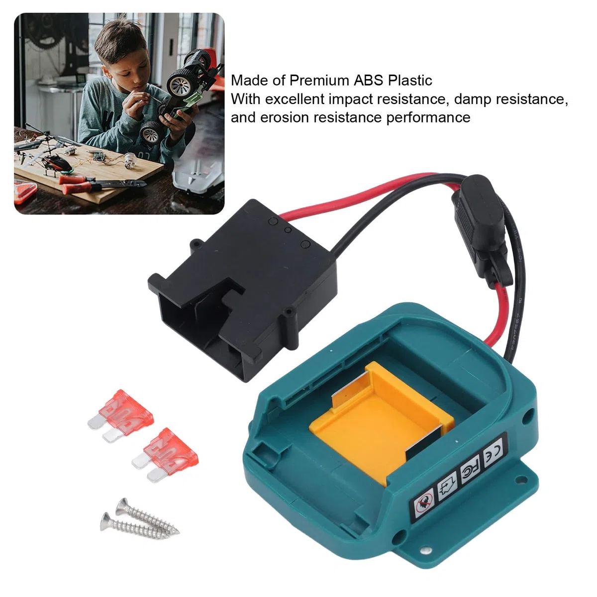Adaptateur de Batterie Kit de Conversion de Batterie pour Jouet D'équitation pour Enfants, Connecteur de Faisceau de Câblage électronique, Convertisseur de Batterie avec Support