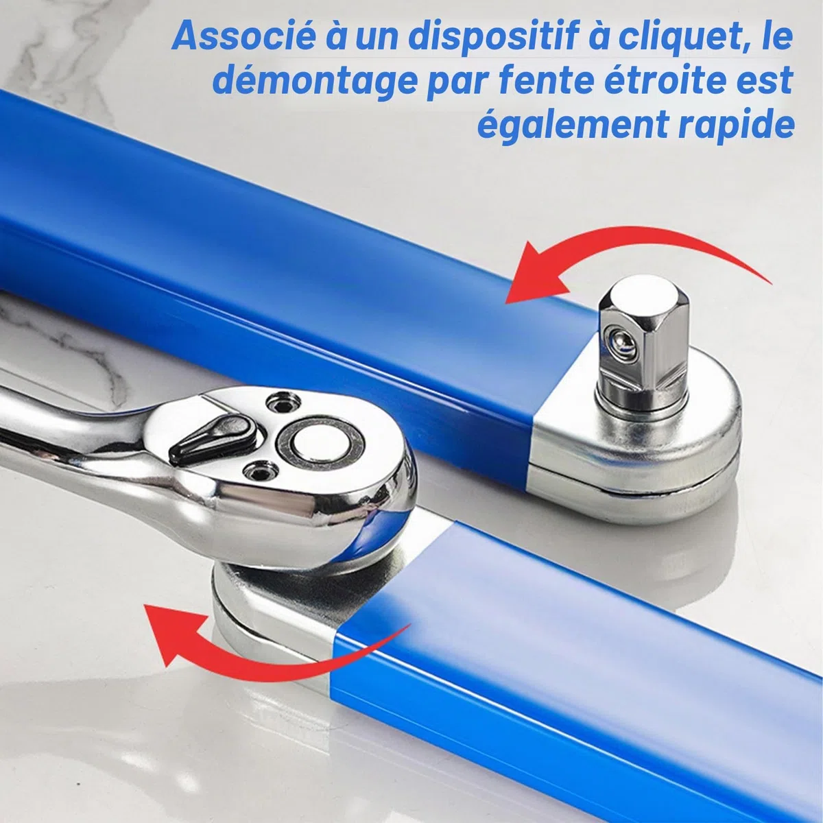 Clé d'extension coudée Offset avec adaptateur d'entraînement 1/2", 1/4" et 3/8", clé d'extension offset pour mécaniciens, artisans de garage