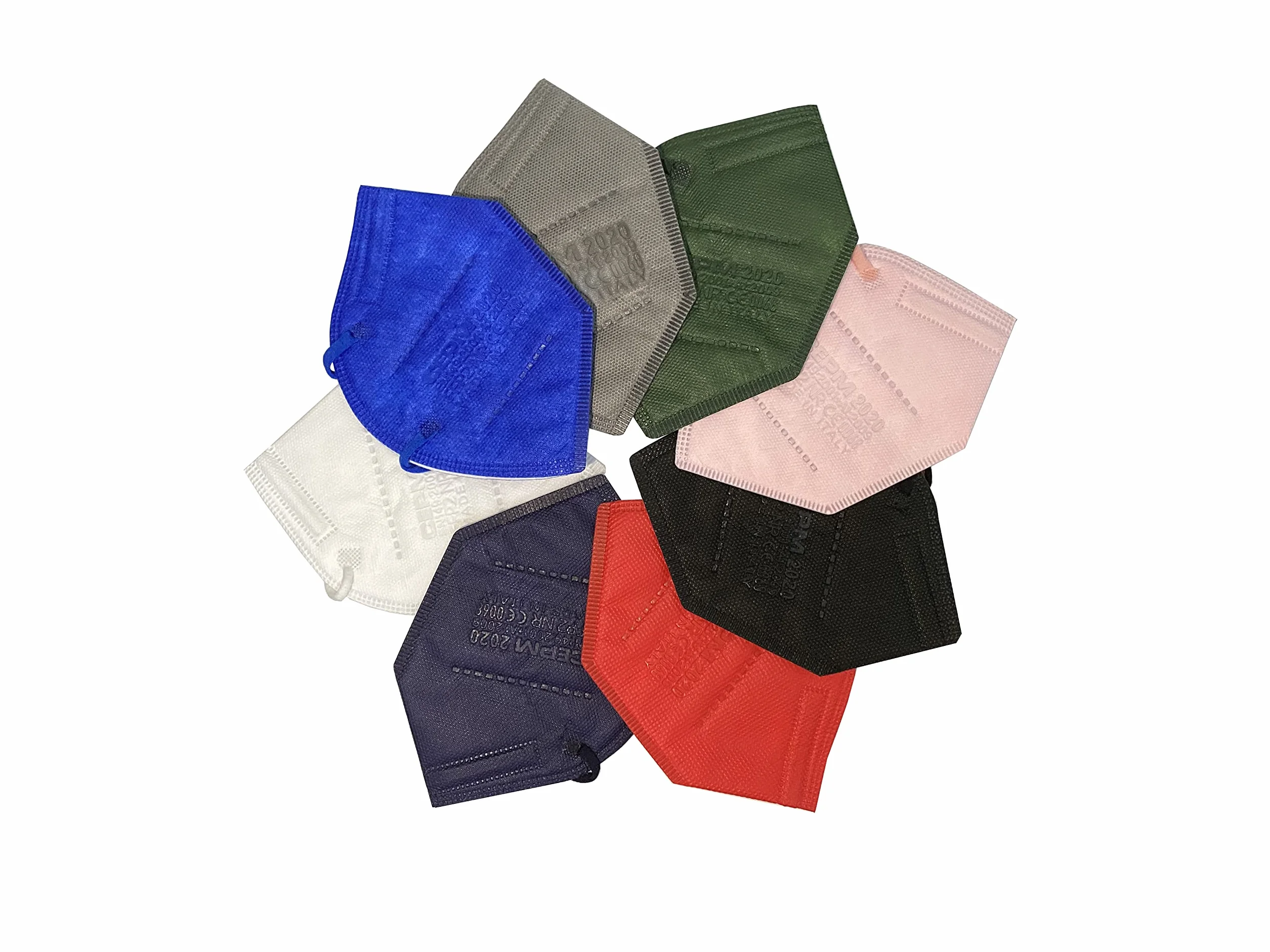 Gima CEPM Comfymask Masque Filtrant FFP2 NR, Fabriqué en Italie, 5 couches, Couleur Gris Clair, Barrette Nasale Conformable, avec élastiques, certifié EPI, 20 Masque dans des sachets de 2 pièces