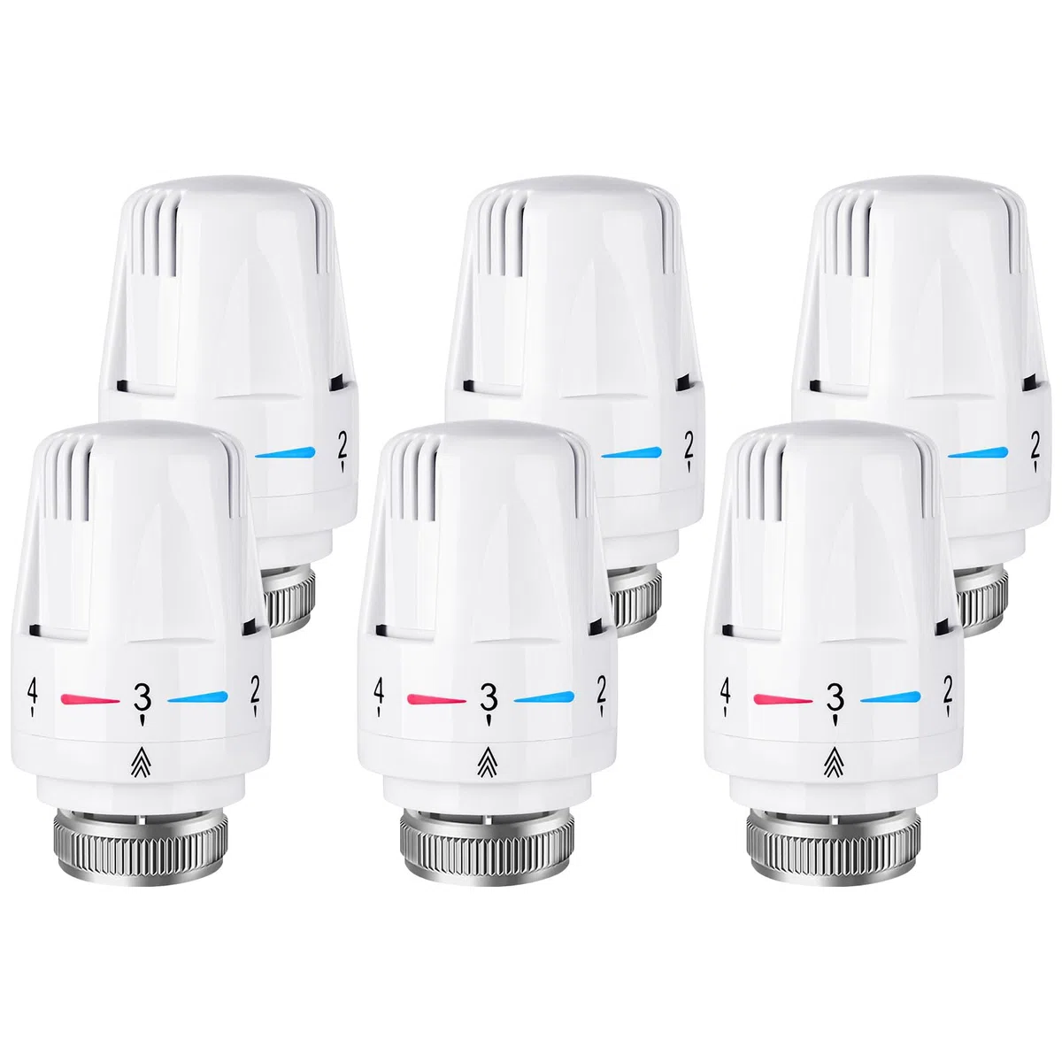 Flintronic 6pcs Tête de radiateur thermostatique, Tête thermostatique, raccord M30 x 1,5,Tête thermostatique Intelligente pour Thermostat Intelligent et Pack Chauffage collectif