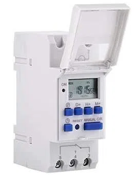 Programmateur horaire hebdomadaire 230 V AC avec Notice en français, Blanc