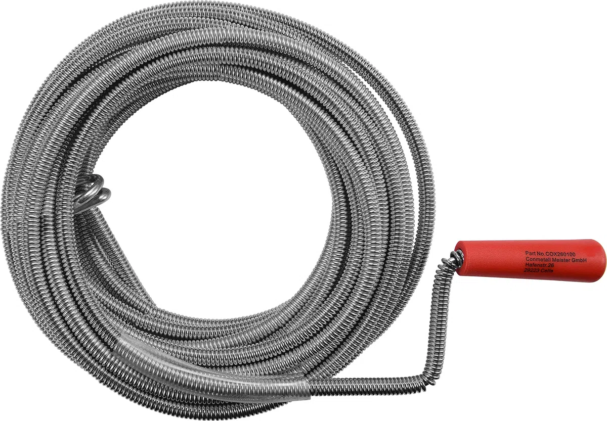Connex COX260100 Spirale de nettoyage des tuyaux, Argent/rouge, 9 mm x 10 m