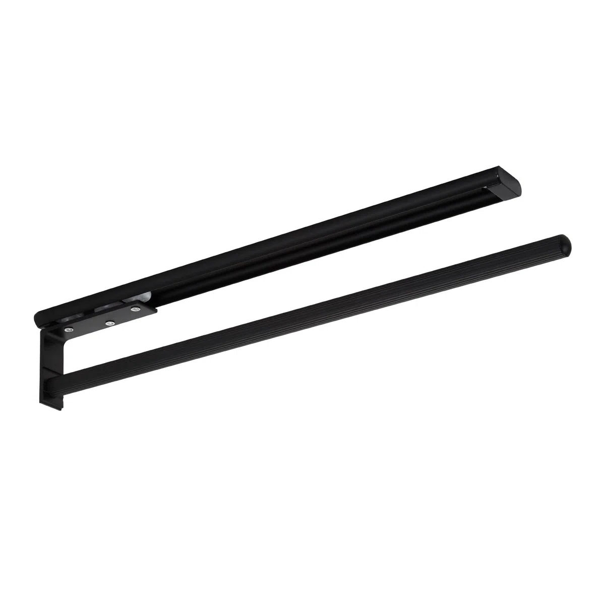 SOTECH Porte-Serviettes en Aluminium TED 1 Bras Noir Mat (450-730 mm, télescopique) Porte-Serviettes télescopique pour la Salle de Bains ou la Cuisine