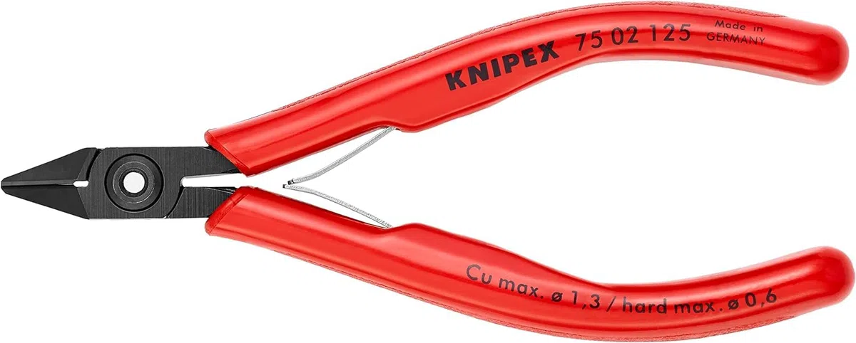 KNIPEX Pince coupante de côté pour l'électronique avec gaines en plastique 125 mm, 75 02 125