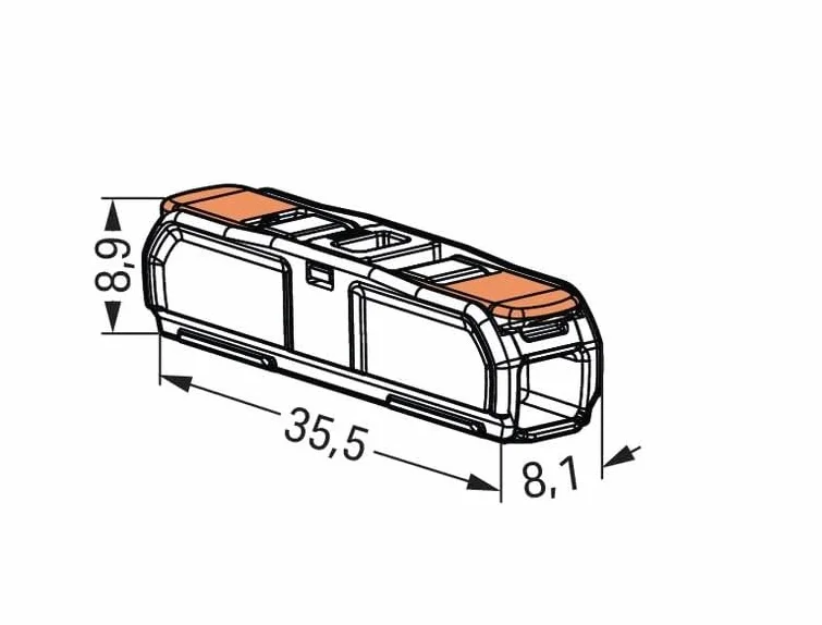 Wago - 221-2411 - Connecteur de passage, avec levier, pour tous les types de conducteurs, maximum 4 mm² (30 pièces)