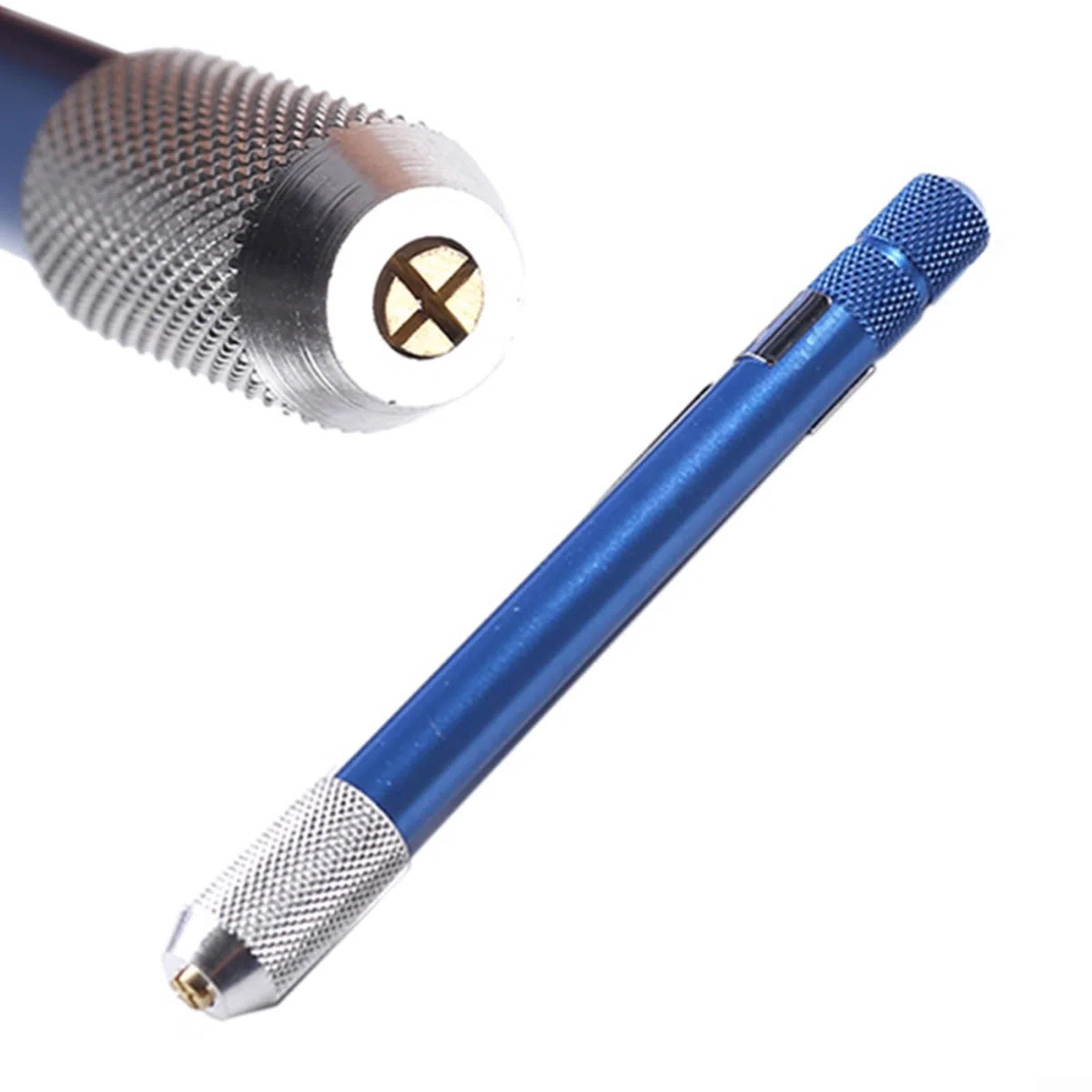 1 pièce pour mini perceuse manuelle 03–10 mm mandrin en alliage d'aluminium pour bois, plastique, caoutchouc, modélisme, bijoux, loisirs créatifs, outil de bricolage, bleu
