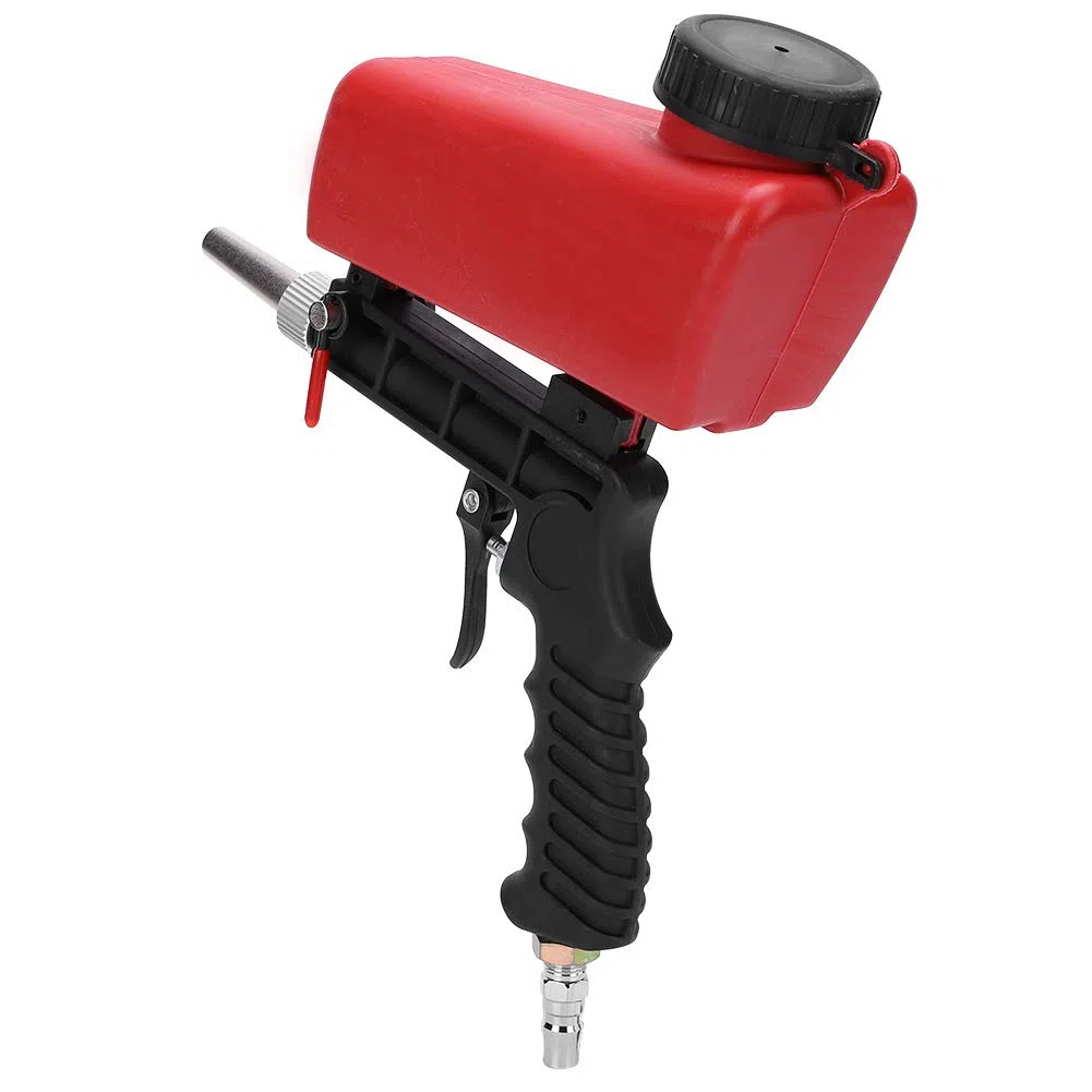 Generic Machine de Sablage Industrielle Portative Réglable, Sableuse Pneumatique Rouge Portable pour la Coupe des Détails Métalliques, L'entretien Automobile, L'équipement Mécanique pour les Projets