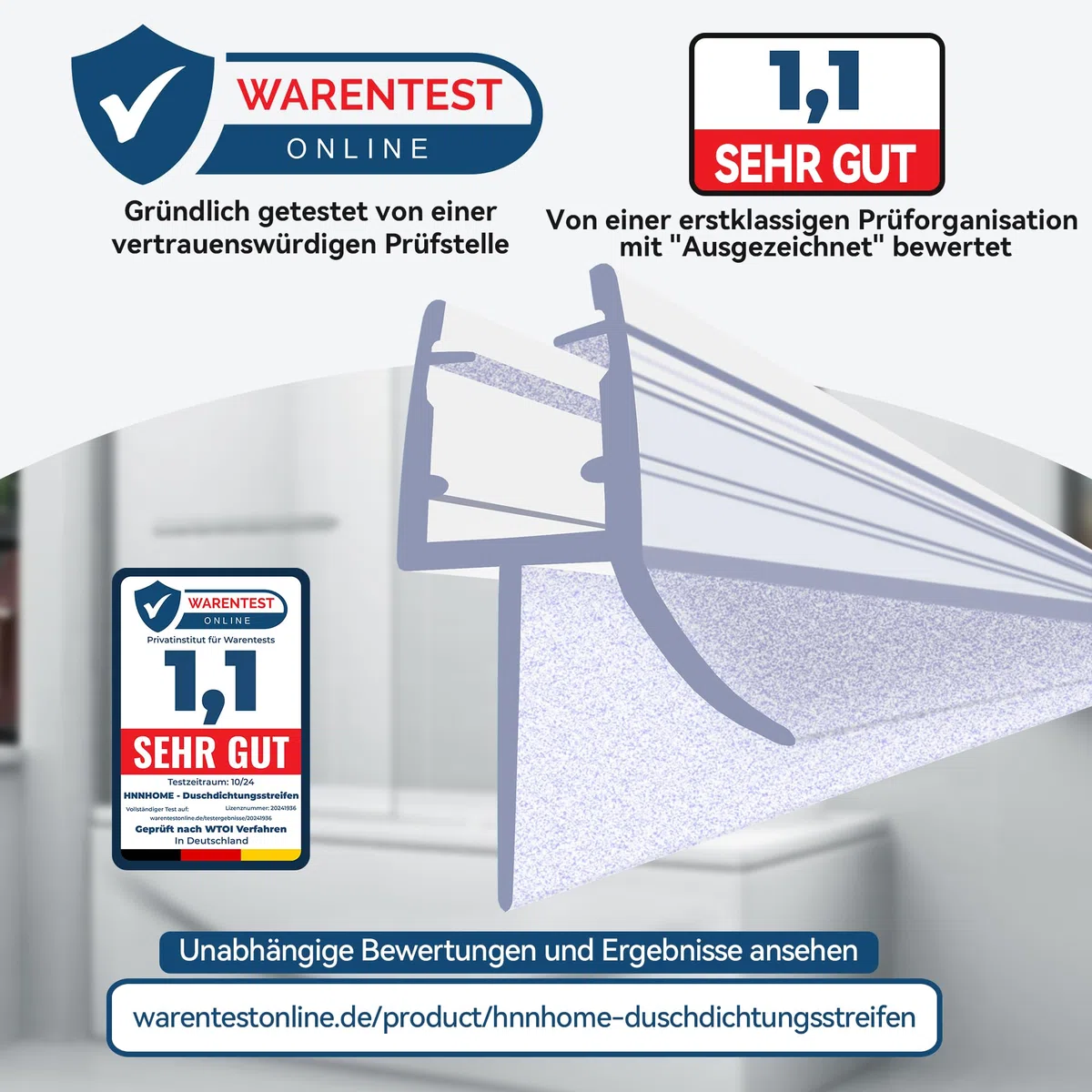HNNHOME Joint Bas de Porte Douche 70cm - Paroi Étanchéité Verre 5-8mm | Joint en PVC souple, 100% étanche, anti-moisissure et UV, installation facile sans colle, sol de salle de bain sec garanti