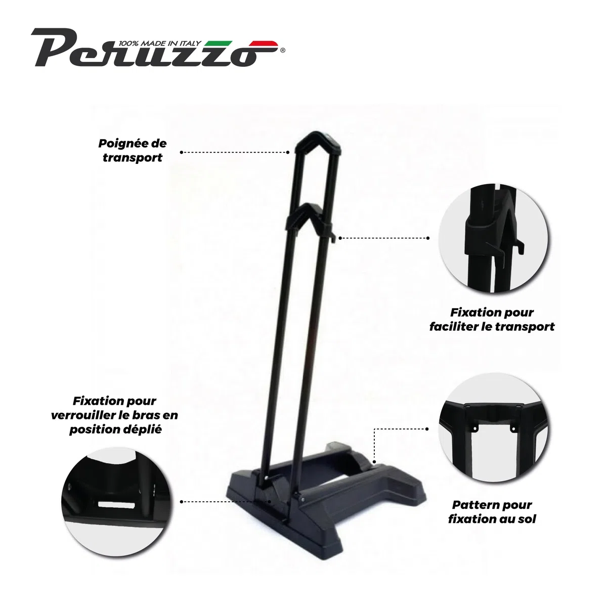 Peruzzo - Support vélo - Pliable, compatible pour les vélos de 20" à 29" - Accessoire vélo électrique (VAE), VTT, VTC, VILLE