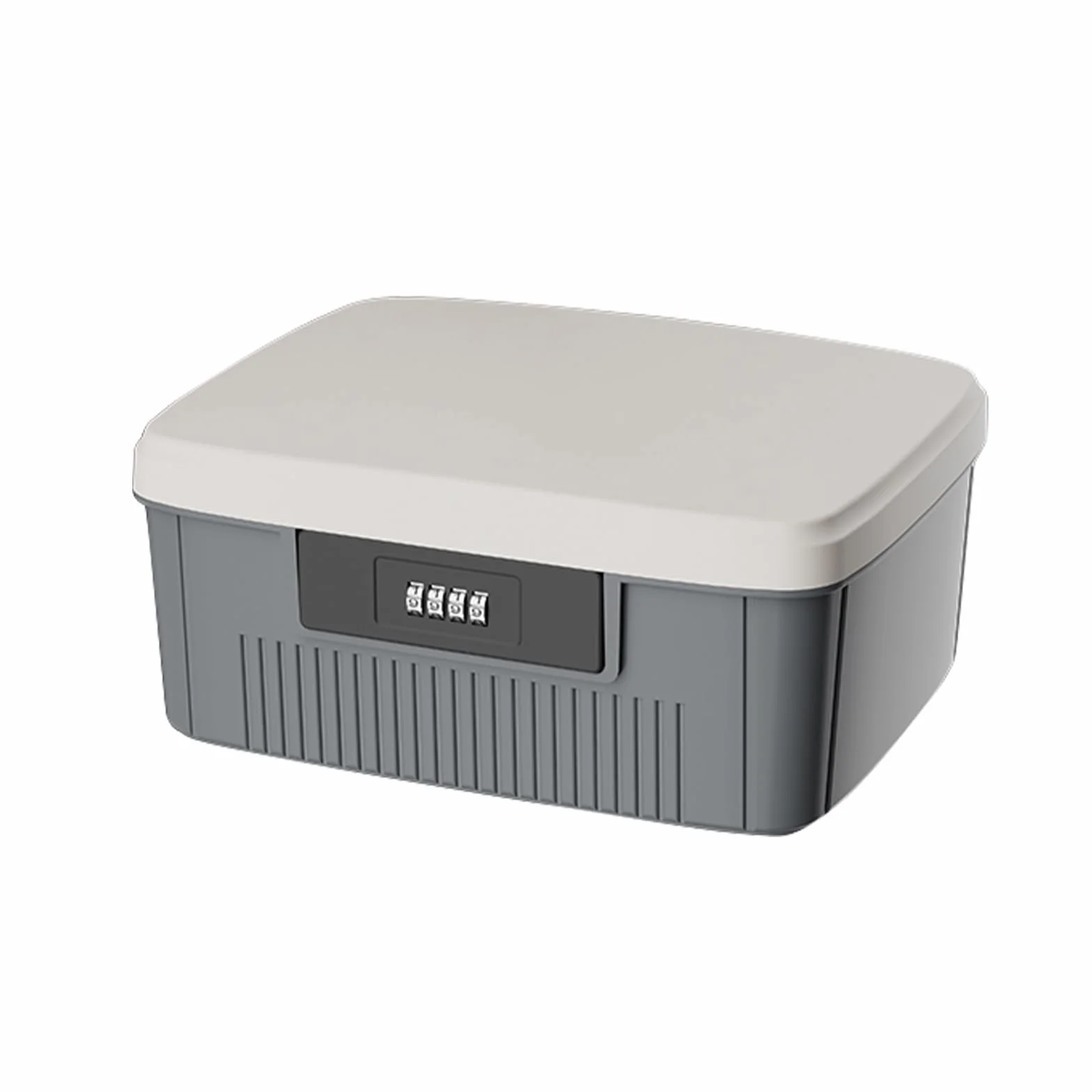 TWSOUL Coffre-fort avec code numérique, boîte de sécurité extérieure, coffre-fort à deux couches, boîte refermable, serrure à combinaison, boîte portative de médecine (gris)