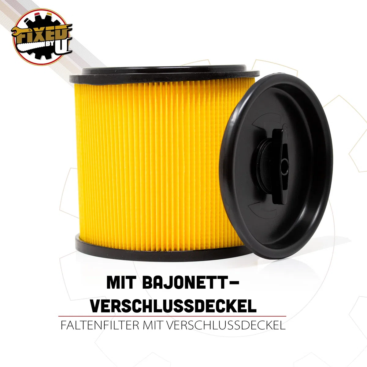 Cartouche filtrante de rechange avec couvercle à baïonnette - Compatible avec les aspirateurs Parkside PNTS 23E, 1250, 1300, 1400, 1500 A1, B1, B2, B3, C1, C3, C4, D1, D3, E2, E4, F2, F5