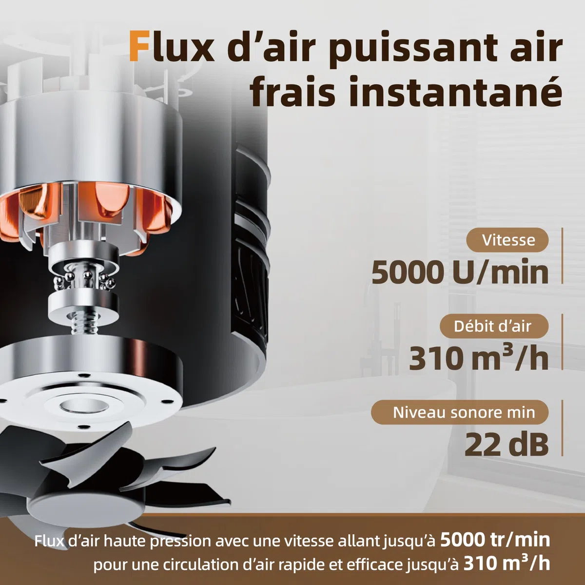 Mocine Ventilateur de Conduit 100mm DC, Ultra Silencieux & Haute Performance, Régulateur Vitesse Intégré, IPX4, 311m³/h pour Culture, Salle de Bain, Buanderie & Grenier