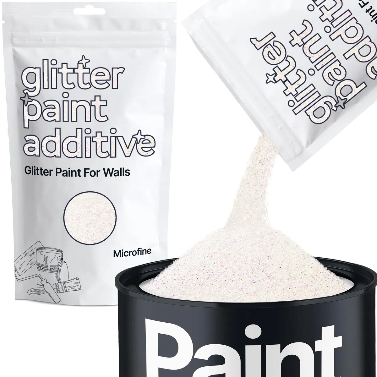 Peinture à paillettes pour murs en nacre irisée émulsion additive latex acrylique paillettes peinture d'intérieur microfine 100 g/3,5 oz
