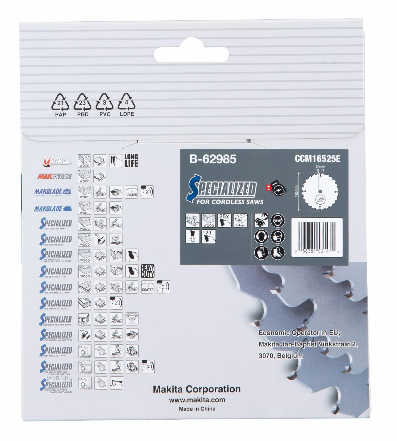 Makita ‎B-62985 TCT Lame de scie - ‎Argenté