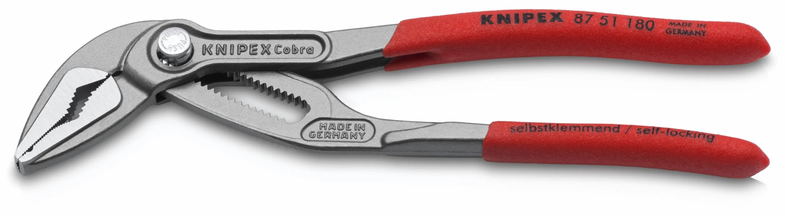 KNIPEX Cobra ES Pince multiprise ultra-effiléerise atramentiséeaines PVC anti-dérapantes 180, 87 51 180
