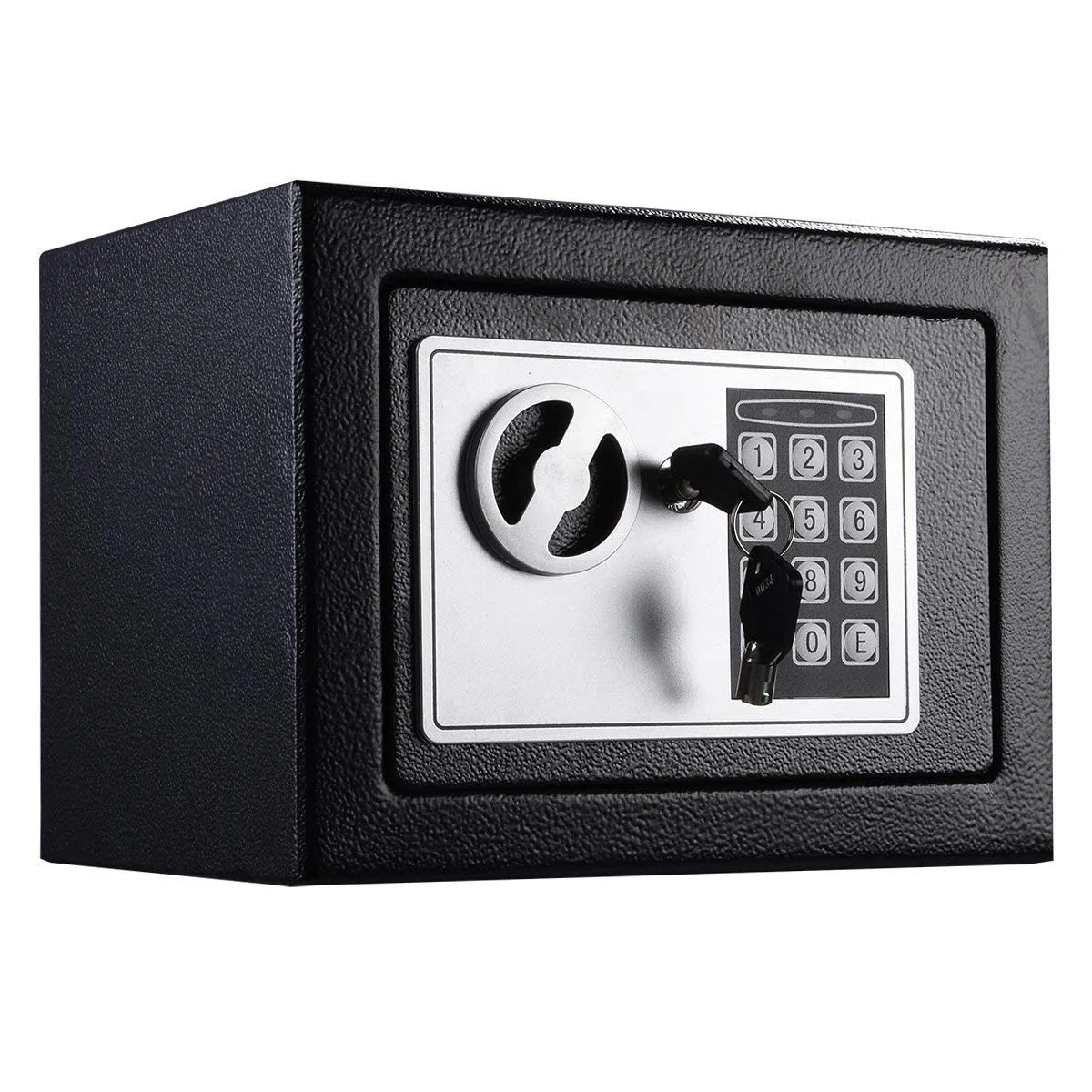 Coffre Fort de Sécurité Numérique Électronique, 4,6L Coffre-fort avec 2 clés d'urgence, Deux Boulon de Verrouillage, Coffre Fort Mural Pour Bureau, La maison, Hôtel, 23cm x 17cm x 17cm, Noir