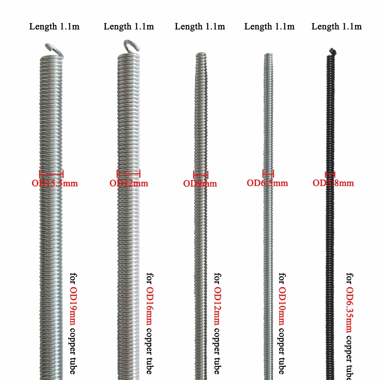 Ressort cintrage tube en cuivre PVC aluminium interieur Cintreuse de tuyau Interne Multicouche pour tuyauterie Climatisation tuyaux Plomberie hydraulique clim acier manuel (Un ensemble)