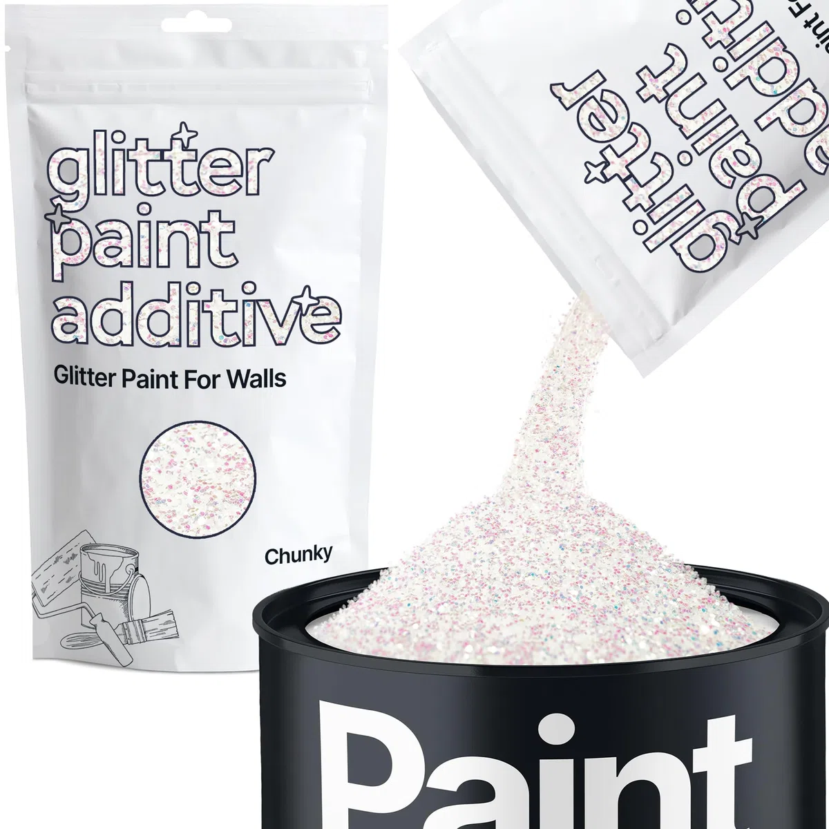 Peinture à paillettes pour murs en nacre irisée émulsion additive latex acrylique paillettes épaisses peinture d'intérieur 100 g/3,5 oz