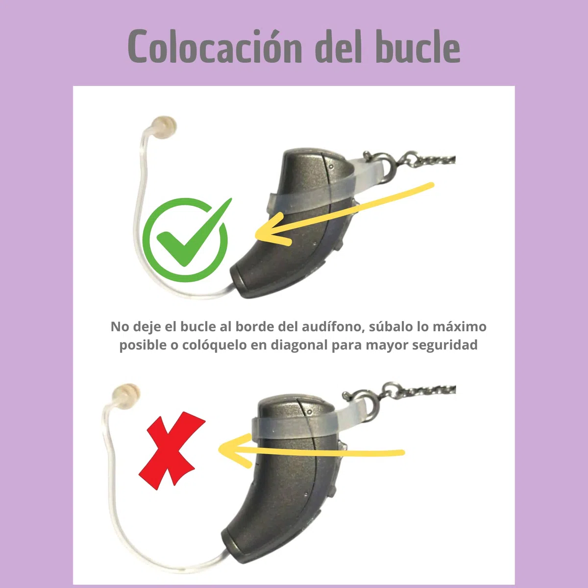 Boucle d'oreille anti-perte d'auditif pour surdité | Chaîne de retenue pour soutenir les aides auditives sourdes | Empêche les chutes et les pertes accidentelles d'amplificateurs ou d'implants