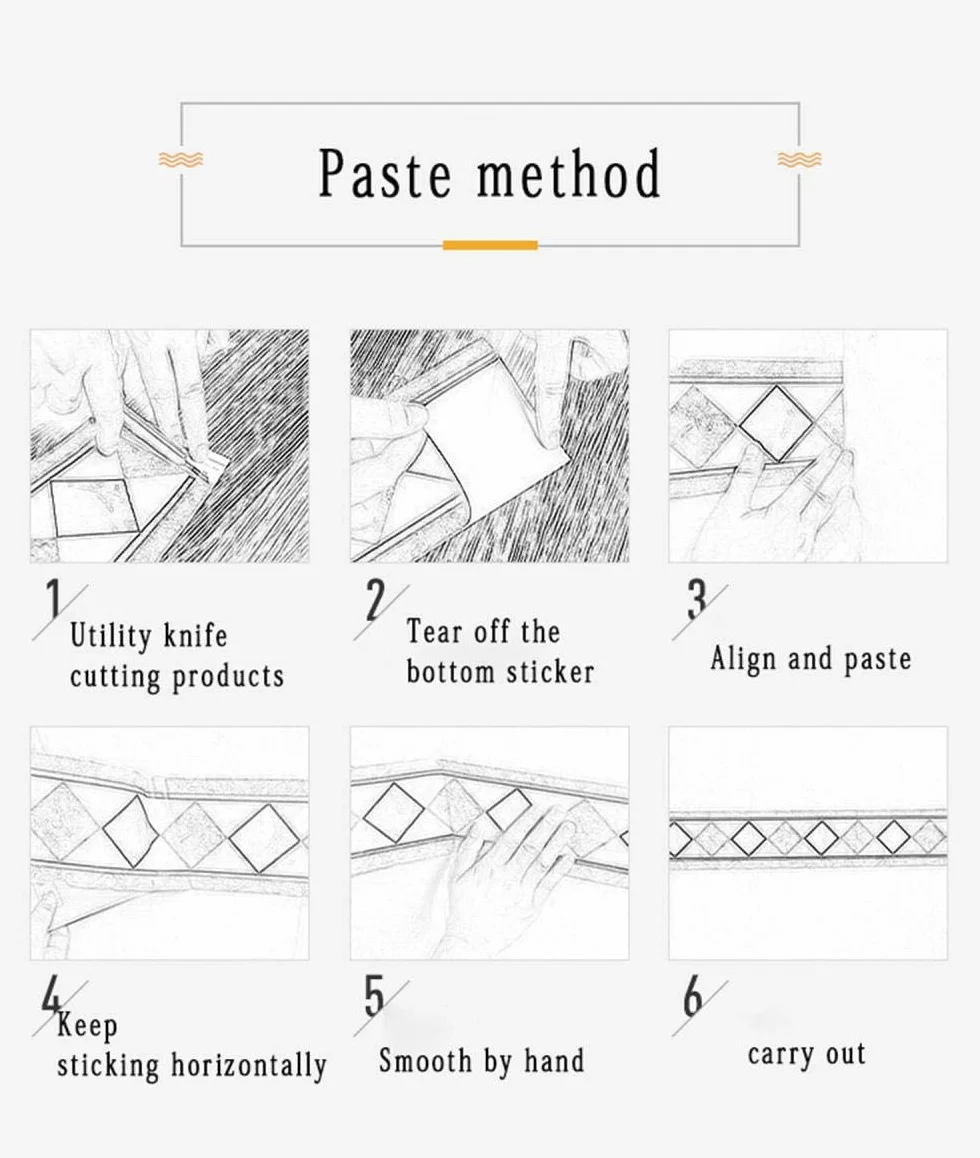 Frises Autocollantes DéCoratives Bordure De Papier Peint Frise Murale Adhesive Pour Cuisine, Salle De Bains,Chambre DéCoration Murale Fissure De Cendres 15cm X 500cm