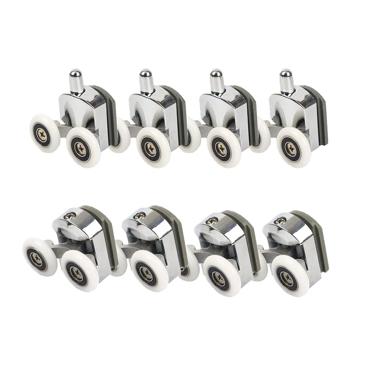 Roulettes de porte de douche, Roulettes de porte de douche 23mm Roulettes de curseur Poulies 8PCS Diamètre de la porte de douche Haut Bas Pièces de rechange de salle de bain
