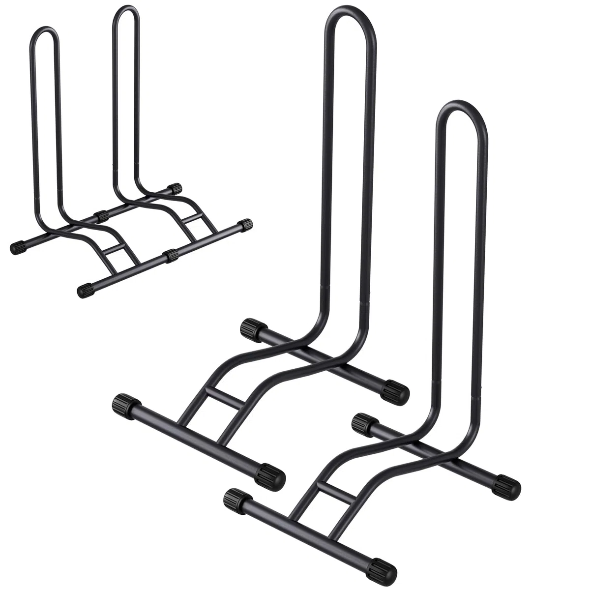 Clevich Support de vélo pour 2 vélos, support de vélo autoportant, support de sol épissable pour vélos, largeur de pneu 60-74 mm,adapté aux véhicules tout-terrain, vélos VTT