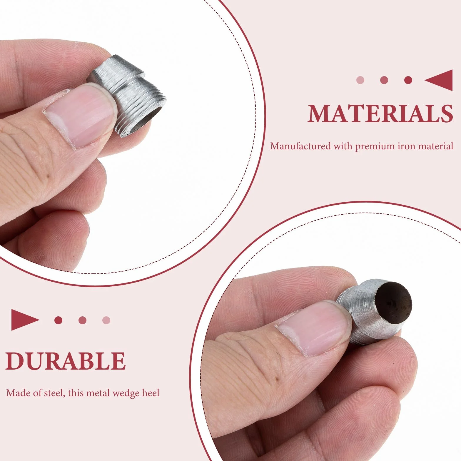 ULTECHNOVO Accessoires Robustes Prévention du Desserrage du Manche 25 Pièces Coins Ronds en Fer Argenté et Déplacement à 360 Degrés pour Marteau pour Outils de Jardin