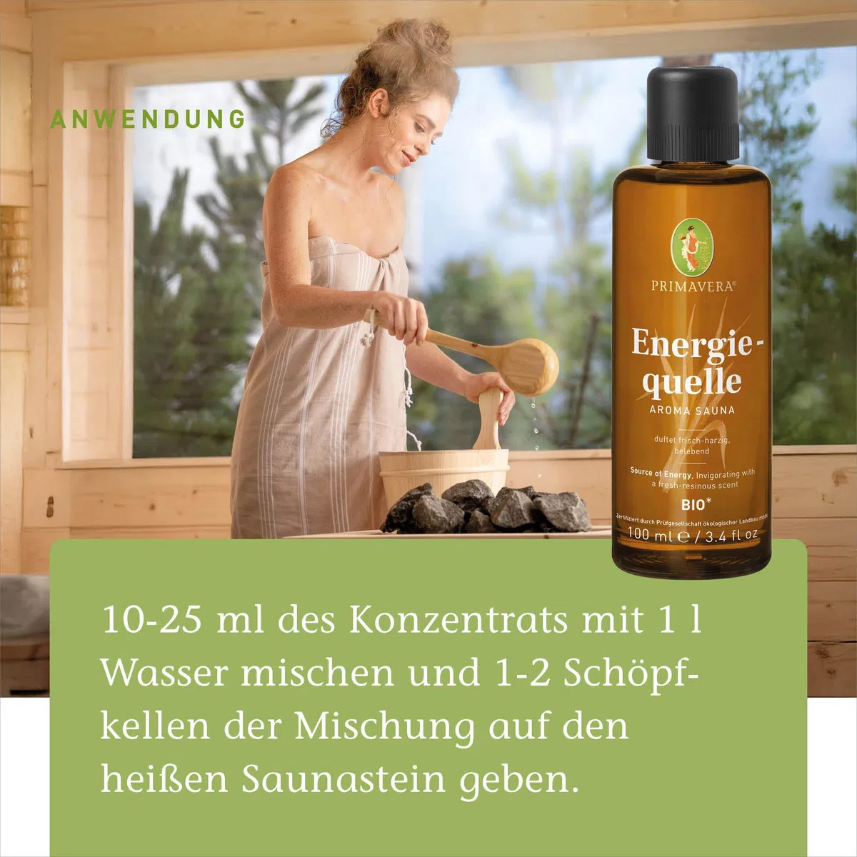 PRIMAVERA Energiequelle Aroma Sauna bio, 100 ml Solution