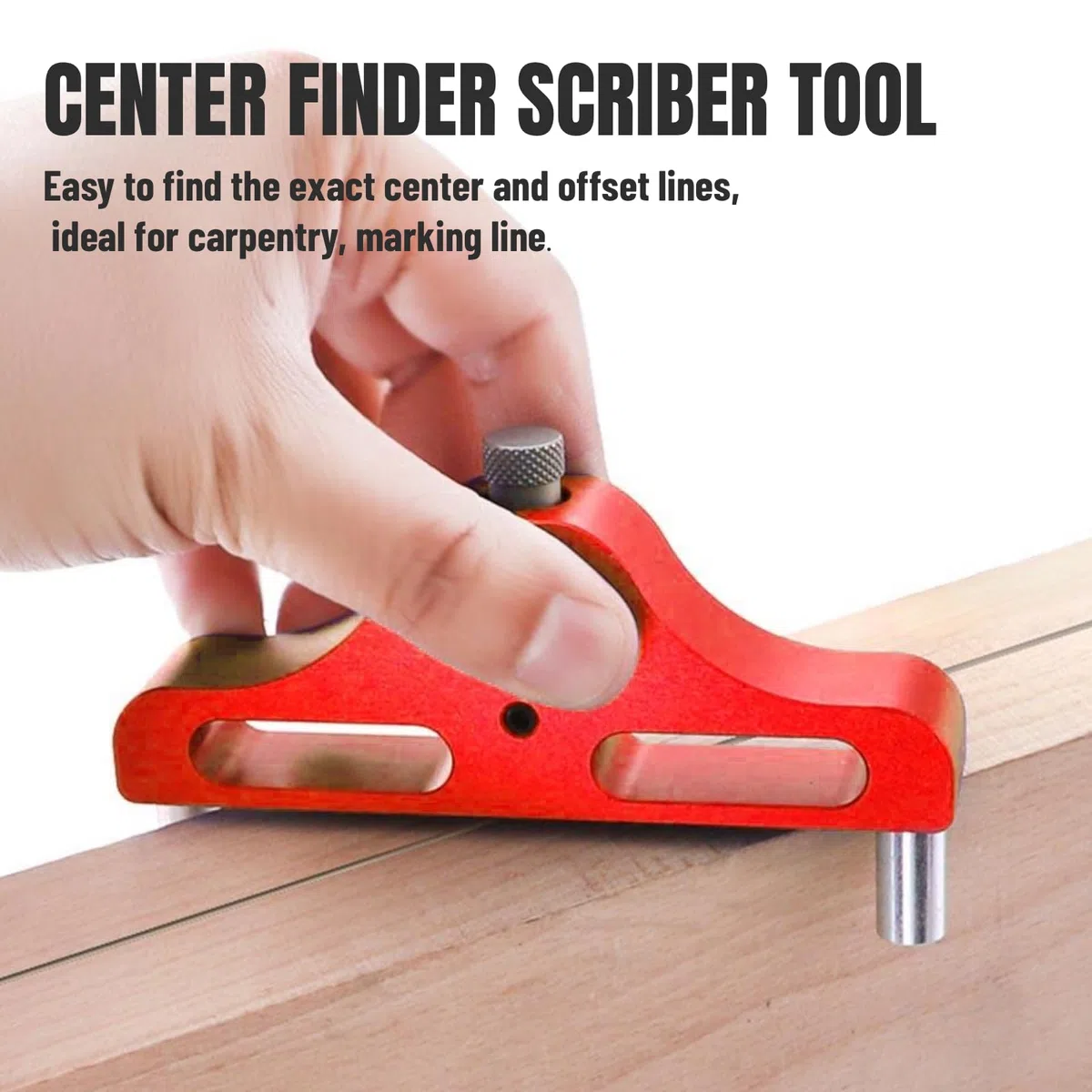 Outil de marquage Centre Scriber, 95mm Center Finder Line Scriber, Centrage et décalage Scriber Jauge de Marquage Traceur de Centre Outil de recherche de centre pour Menuisier du Bois