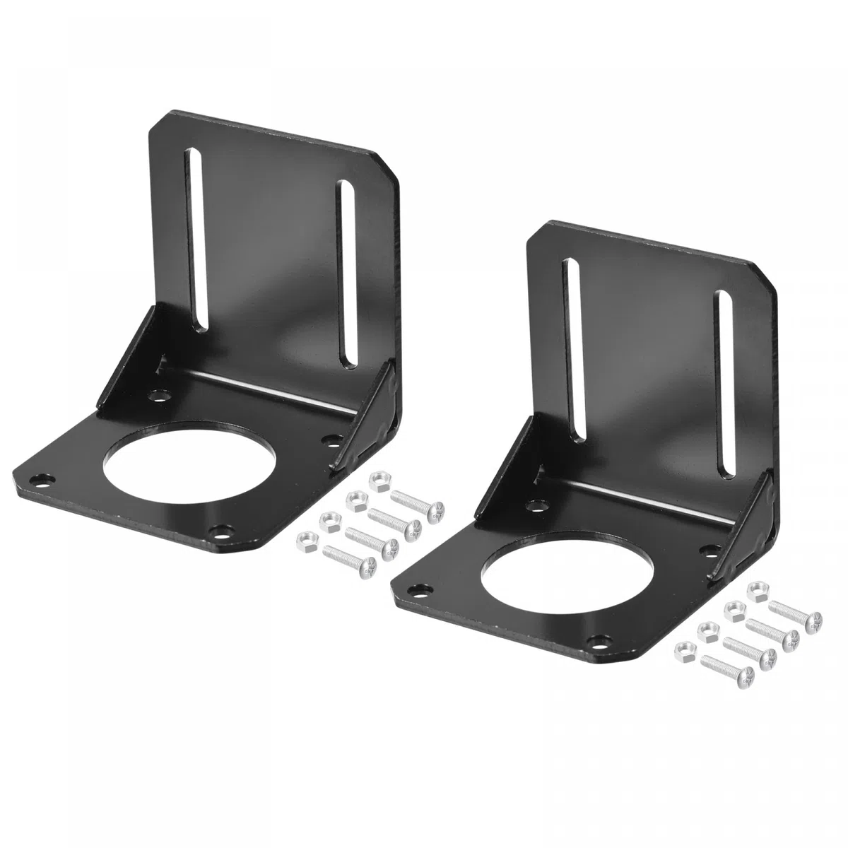 sourcing map Lot de 2 supports de montage de moteur 68 x 65 x 68 mm Noir pour moteur pas-à-pas NEMA 23 57 mm avec vis