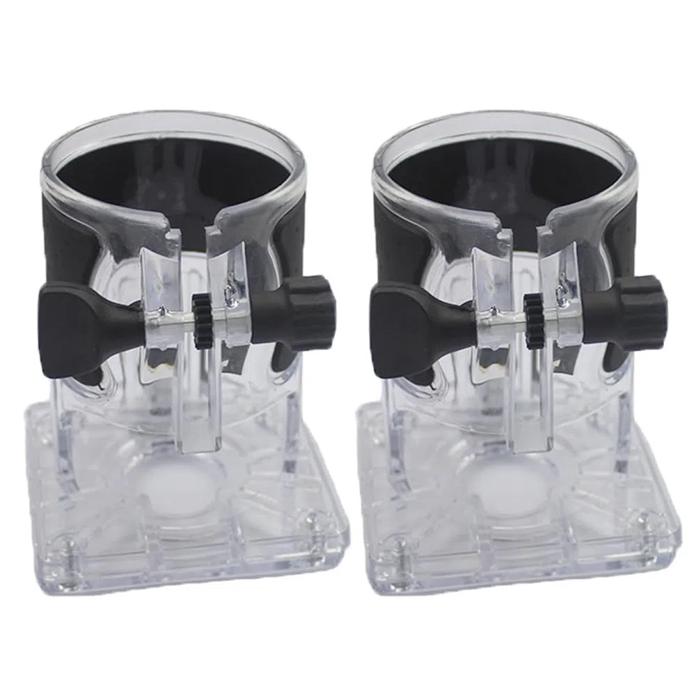 Lot de 2 bases de défonceuse électrique, base en plastique transparent, fixation rapide, accessoires de fraiseuse, couvercle transparent pour fraisage, rainurage, sculpture