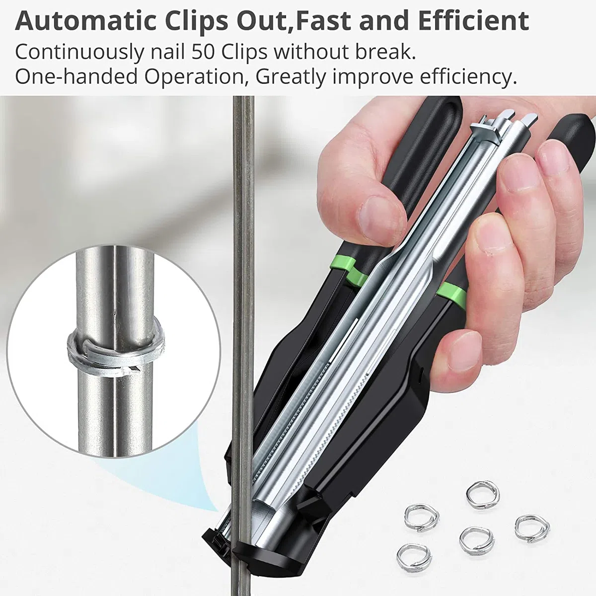 Proster Agrafeuse Manuelle C-type avec 2500 Agrafes Galvanisées – Pince Métallique de Clôture avec Poignée TRP Ergonomique – Outil de Fixation pour Grillage, Filets et Cages Animaux