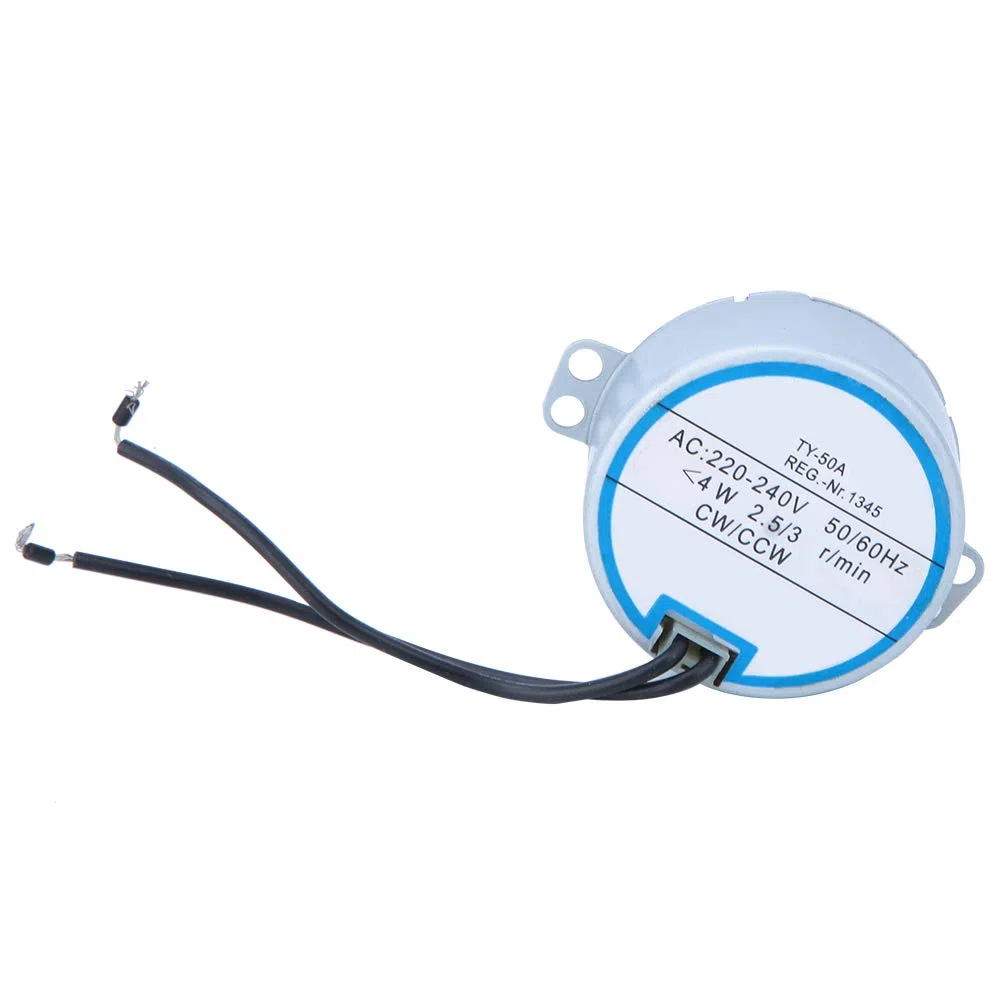 Moteur Synchrone CA 220-240V 50/60Hz 4W avec Direction Réversible, Arbre Rond 7mm, 2.5/3 tr/min, pour Ventilateur