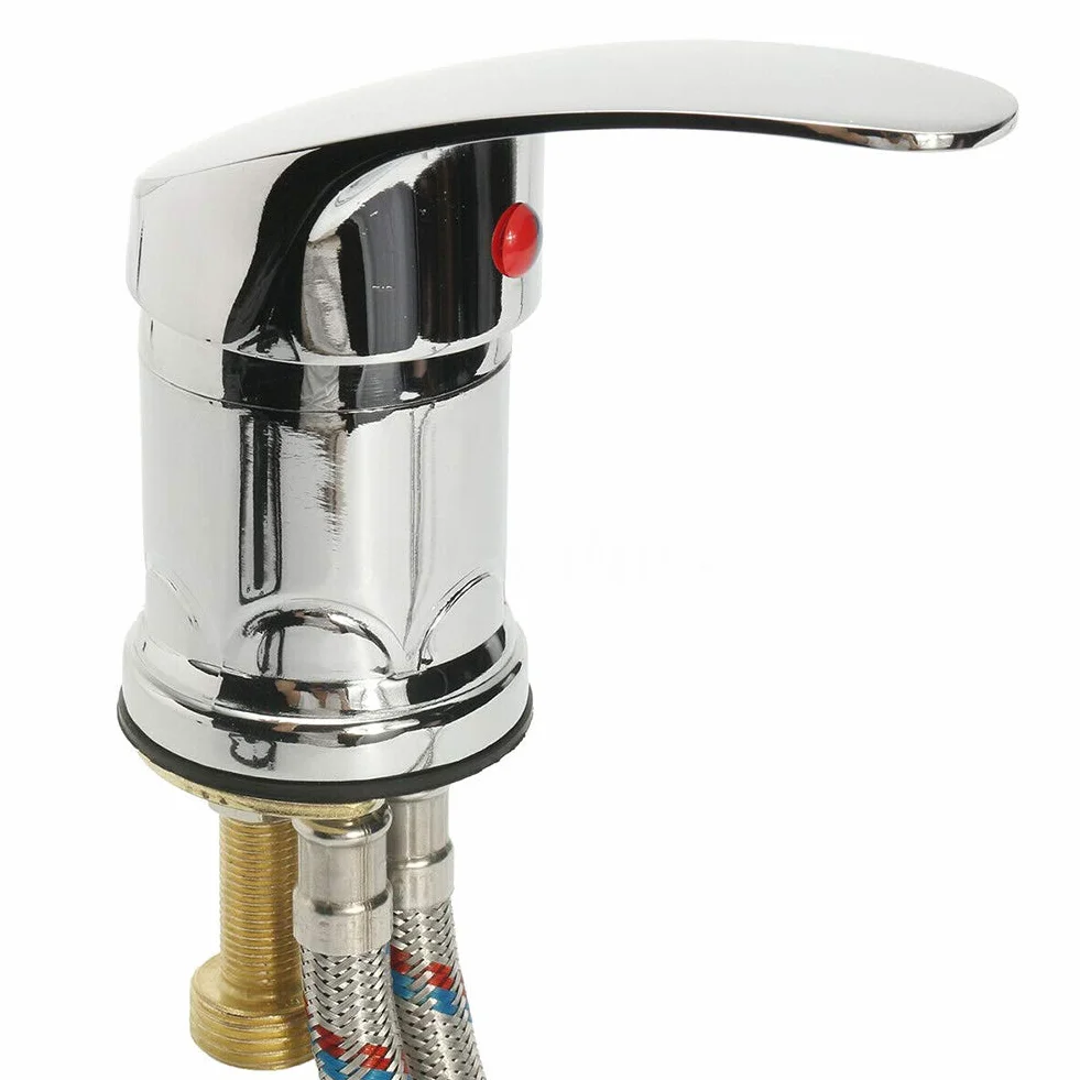 Faderr Kit de robinet salon coiffure, bol shampooing douche, d'eau pour la maison, spa, mélangeur chaud et froid le lit ou l'unité lavage arrière (argent), Taille unique